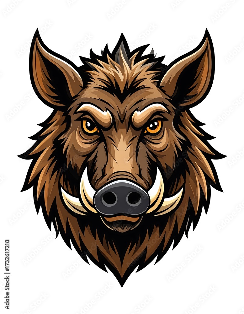 Fototapeta premium Wild boar head illustration (1)
