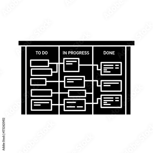 Vector Scrum Kanban Board Task Management Glyph