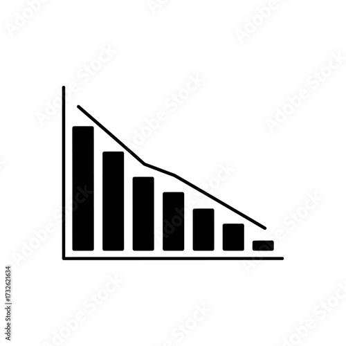 Business Decline Bar Chart  - Negative Trend Recession Financial Loss Performance Graph Vector