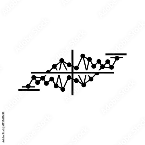 Financial Data Volatility Line Graph  - Market Analysis Performance Chart Statistics Vector Graphic