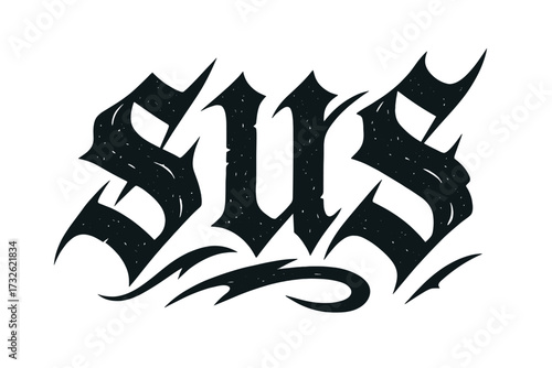 Toxic slogan tee print design with distorted typography in modern Gothic graffiti style, grunge lettering word art, flat vector illustration for embroidery, streetwear graphic tee design