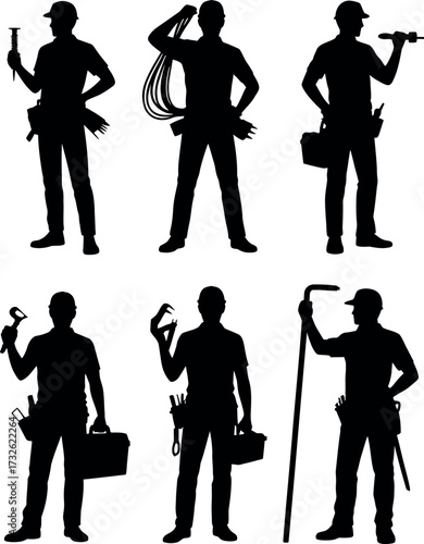 silhouettes of musicians playing guitar and instruments