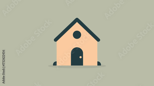 Simple flat design house icon illustration. Minimalist home symbol on a clean background, perfect for web, apps, or graphic projects.