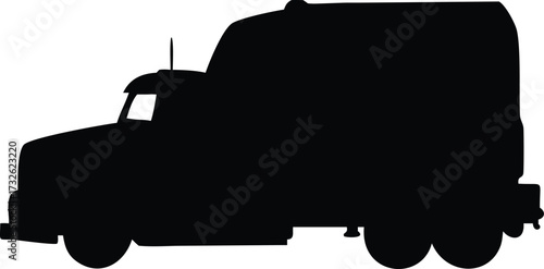 semi truck black silhouette