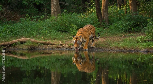 Tiger illustration. Powerful and majestic big cat predator with bold stripes. Symbol of strength, courage, and wilderness. Perfect for wildlife, nature, and education projects.