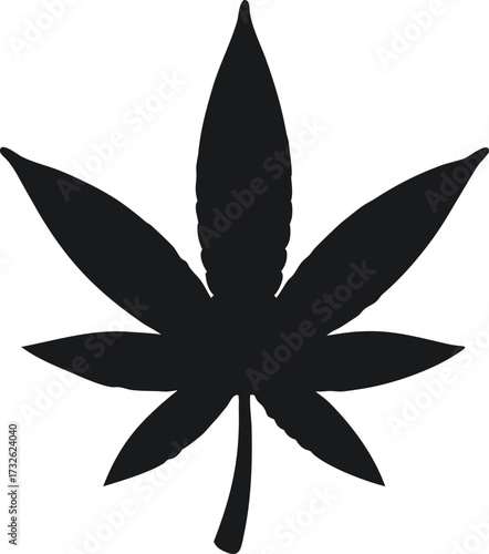 silhouette of a cannabis leaf