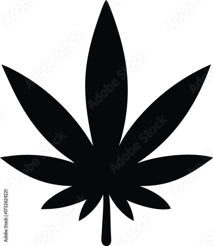 silhouette of a cannabis leaf