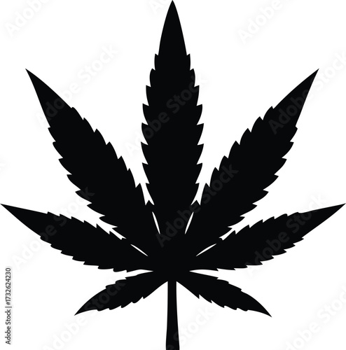 silhouette of a cannabis leaf