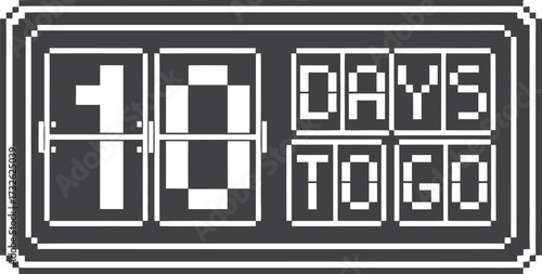 Retro flip clock showing ten days remaining