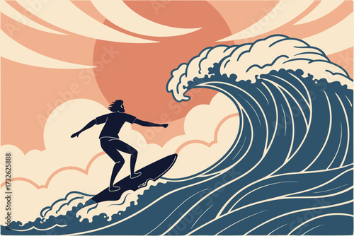 surfer-silhouette-riding-giant-wave-at-sunset.eps