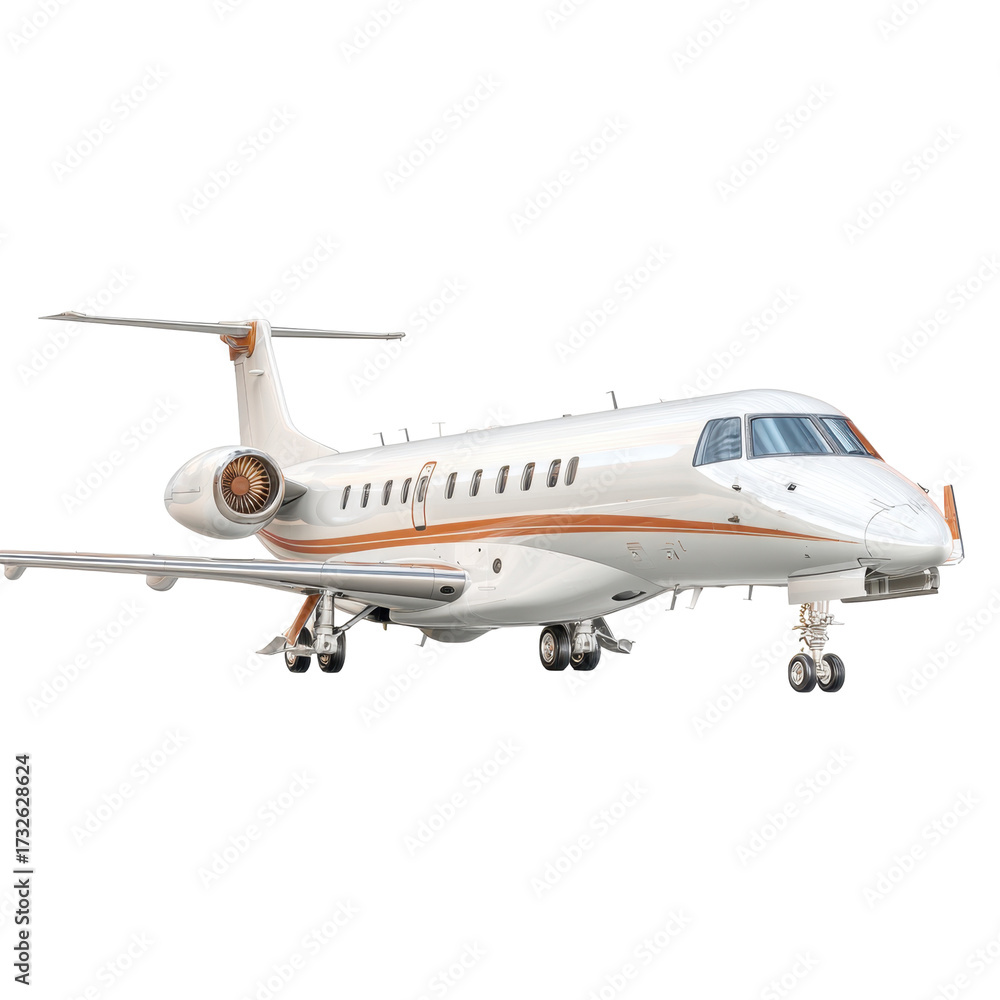 Fototapeta premium Private jet parked at an airport showcasing sleek design and luxury features during a bright sunny day
