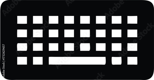 Computer key board of silhouette 