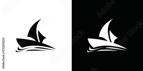 simple vector cruise ship logo