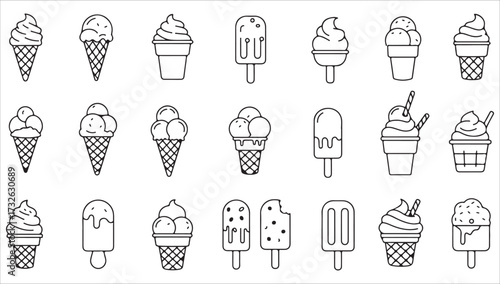 Black and white vector food and drink icons set for restaurant menu design