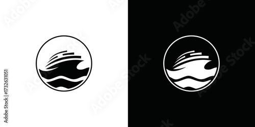 simple vector cruise ship logo