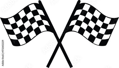 two crossed checkered flag nascar racing flag 