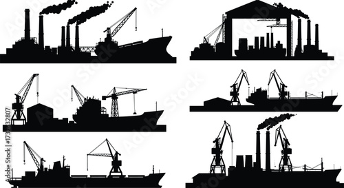 PrintShipyard cranes, cargo ships, port operations, industrial dockyard, shipping logistics, maritime trade, vessel loading, global transport, harbor industry, ocean freight background