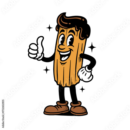 Retro churro mascot vector illustration

 

 
