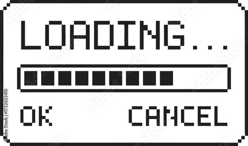 Retro style loading bar with ok and cancel buttons
