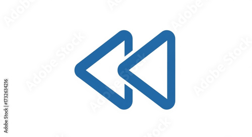 Blue rewind icon this icon is commonly used in media players and other applications for navigation