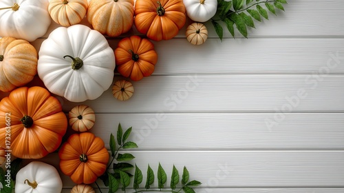 Wallpaper Mural Neutral decorative pumpkins next to a woven basket brighten a contemporary room, adding to the autumn vibe Torontodigital.ca