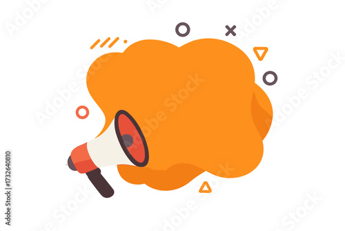 Did you know vector banner with megaphone. Abstract fluid shape for important fact, trivia, quiz, or question. Loudspeaker announcement for knowledge, curiosity, and promotion.
