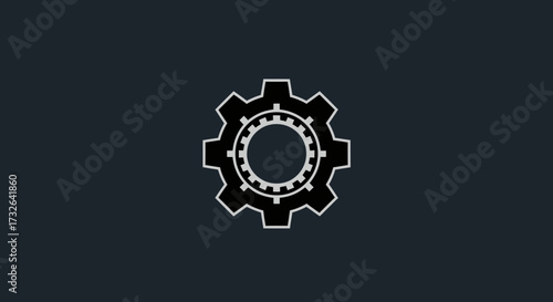Simple grey/black gear graphic, round center
