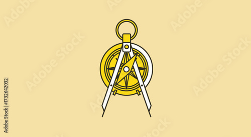 Yellow compass illustration