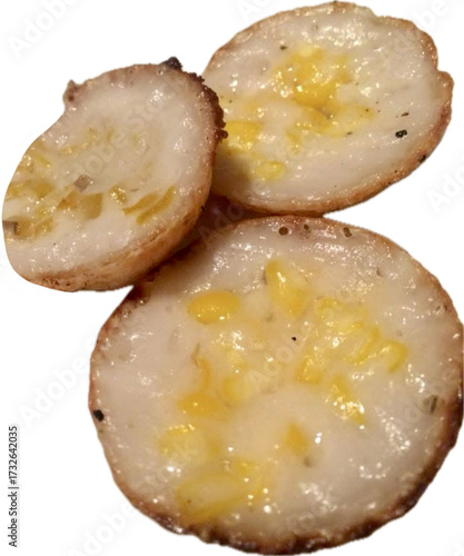 coconut pancake, Thai coconut pudding, Khanom Krok isolate on white background 