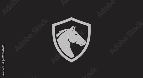 Horse head in a shield