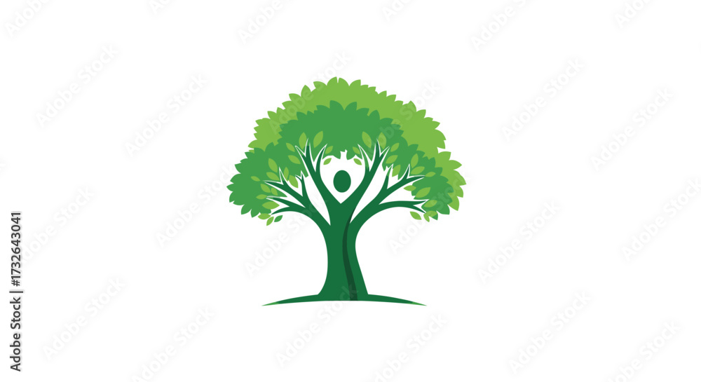 Obraz premium Green tree with human shape