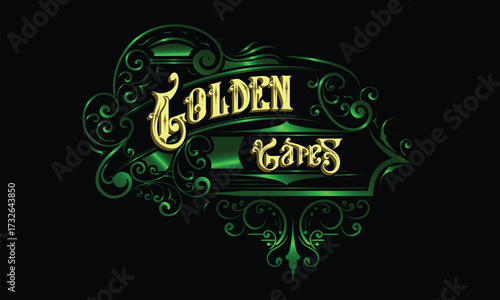GOLDEN GATES lettering custom style design