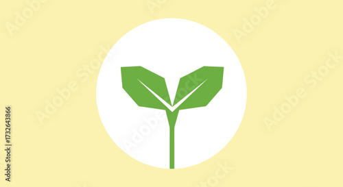 Green sprout in white circle