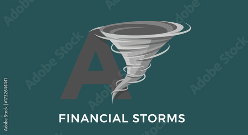 A tornado spirals behind a large grey "A.