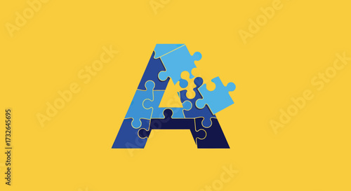 Puzzle-piece letter A