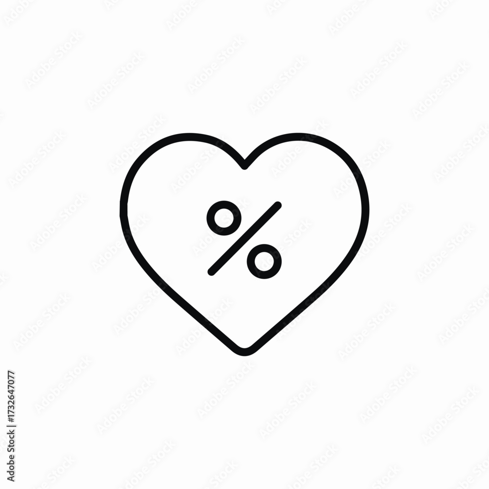 Fototapeta premium discount heart favorite icon sign vector