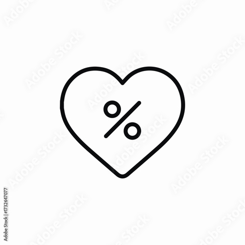 discount heart favorite icon sign vector