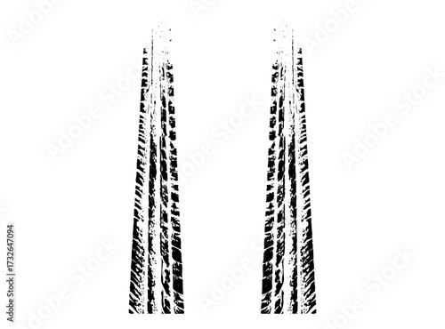 Tire wheel marks of car, design element. Vector illustration