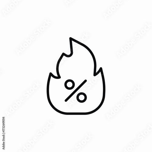 hot discount flame icon sign vector