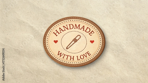 Handmade With Love Round Stamp with Pipette label craft