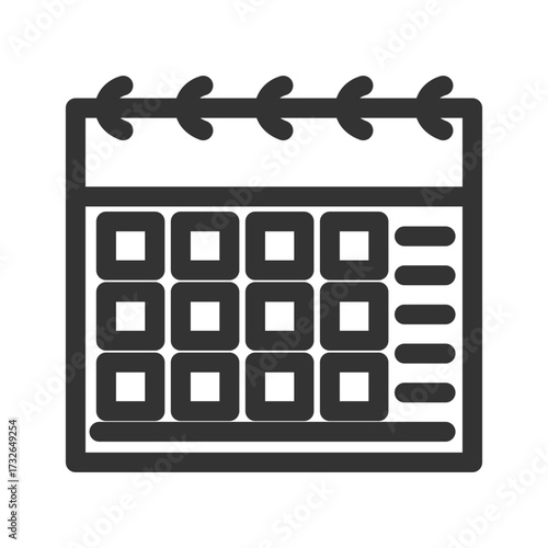 black calendar isolated on white