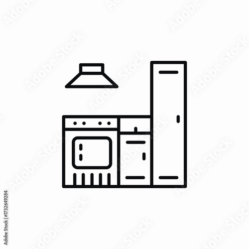 kitchen furniture icon sign vector