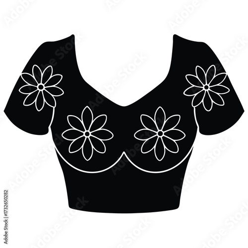 cropped floral top with lace edges