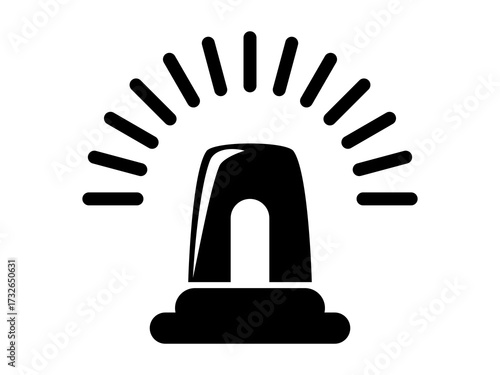 Emergency Siren Icon in Flat Style, Police Alarm, Ambulance Warning, Medical Alert Vector Illustration