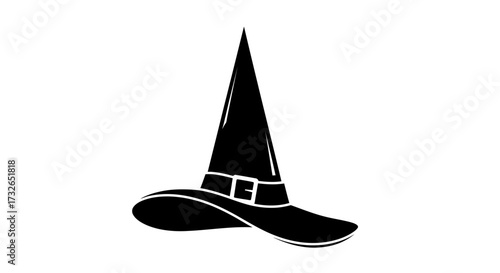 Iconic witch hat with buckle, a classic symbol of magic and mystery, perfect for Halloween and fantasy themes