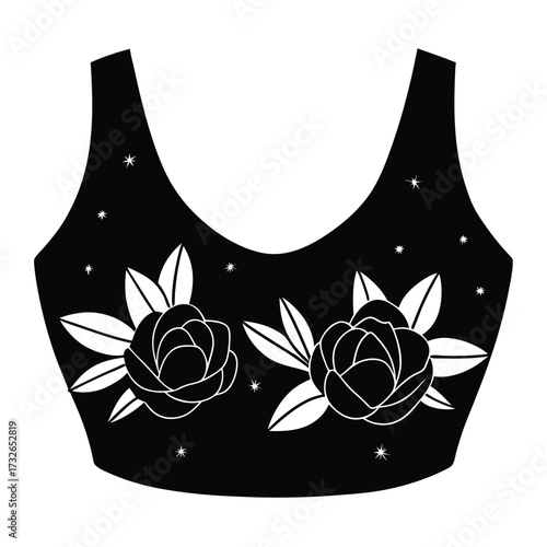 elegant floral crop top with soft pastel flowers