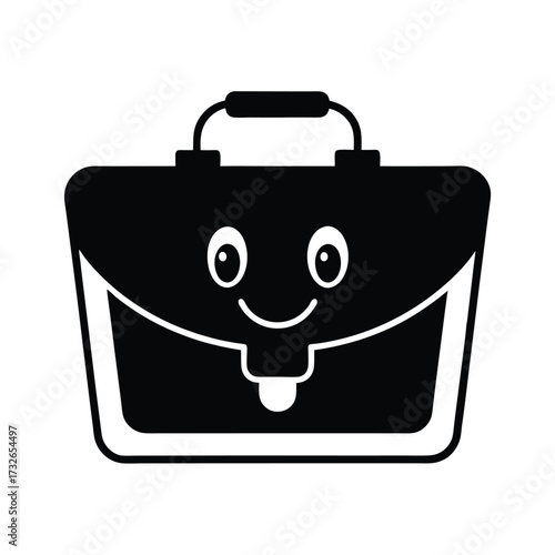 A friendly professional briefcase with a smiling face mascot vector illustration