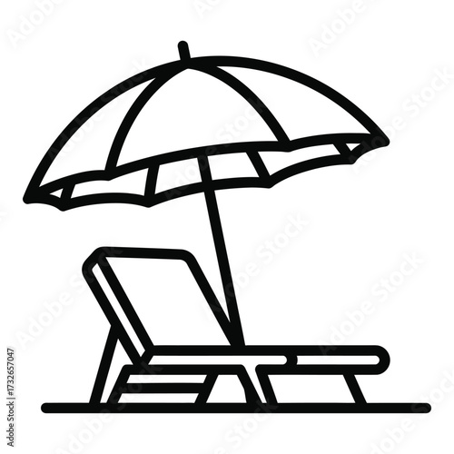 Vector art of beach chair and umbrella