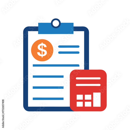 An expense reimbursement icon with a form and money vector illustration