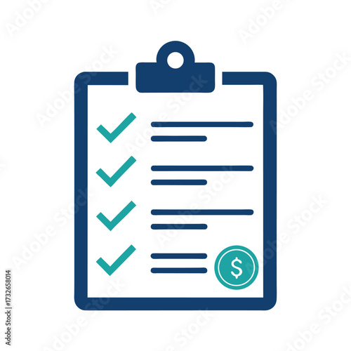A modern investment plan checklist with tick marks icon vector illustration